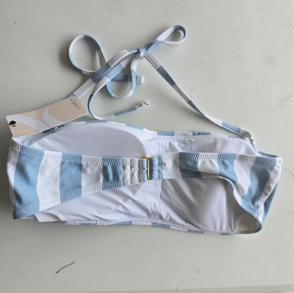 Lively Keep Me Hanging On Bikini Bra Womens Sz M Cabana Stripe Blue White New - Picture 9 of 10